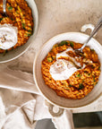 Rote Linsen Dal mit Blattspinat vegan