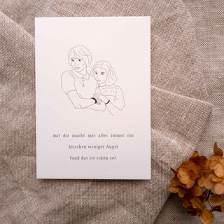 Forelsket, Karte, Postkarte, nachhaltig, klimaneutral,  weniger Angst, Grußkarte, Geschenkskarte, Geburtstagskarte