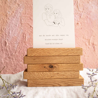 Kartenhalter Eiche personalisierbar mit Gravur Wildeiche